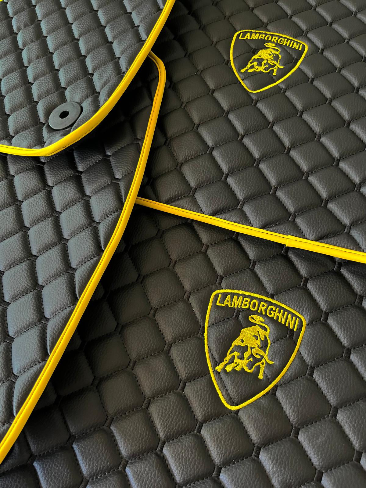 Lamborghini Leather Car Floor Mat, Lamborghini Waterproof Custom Car Mat