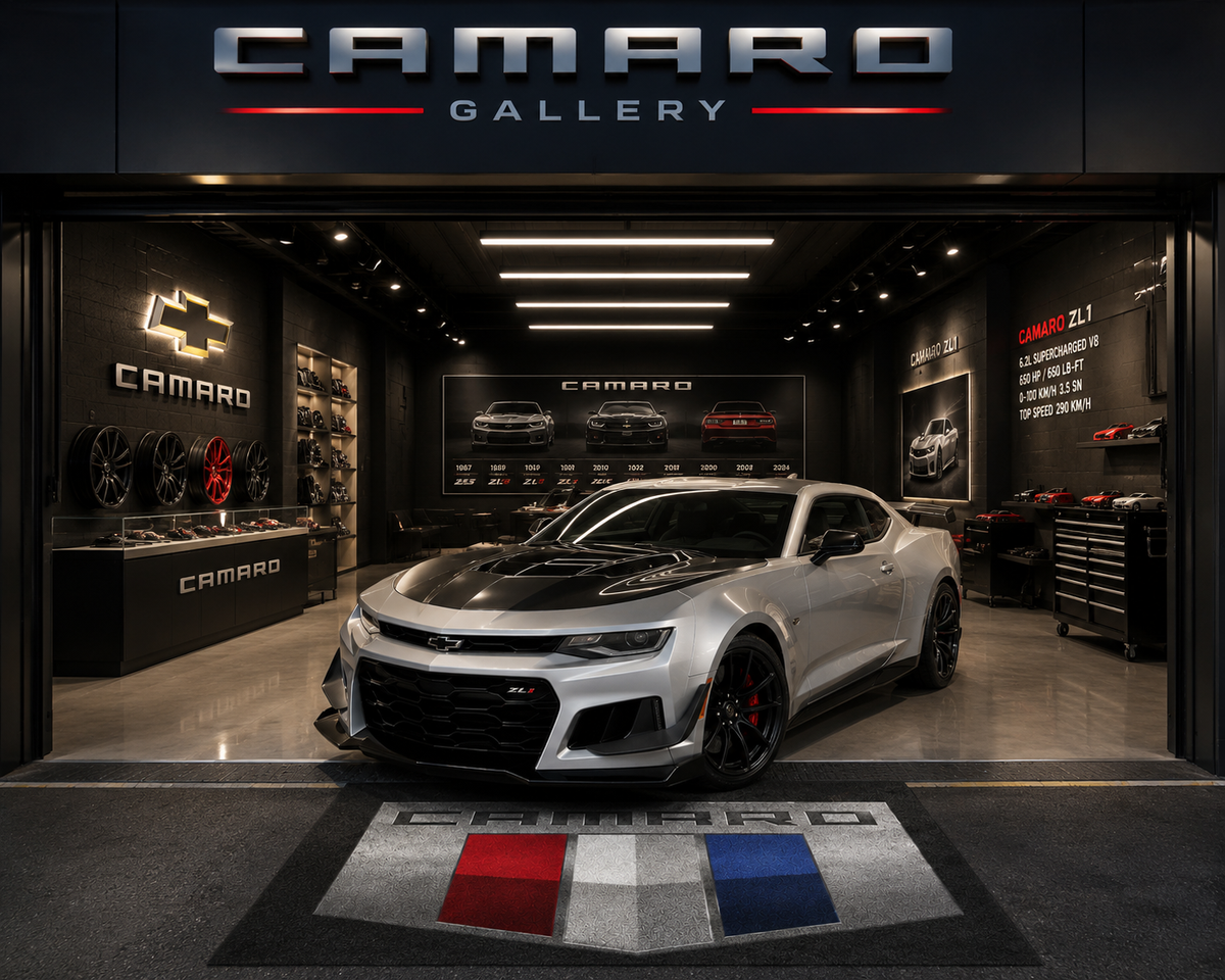 Camaro Garage Floor Mat 5x7 FT (60x87 Inches)