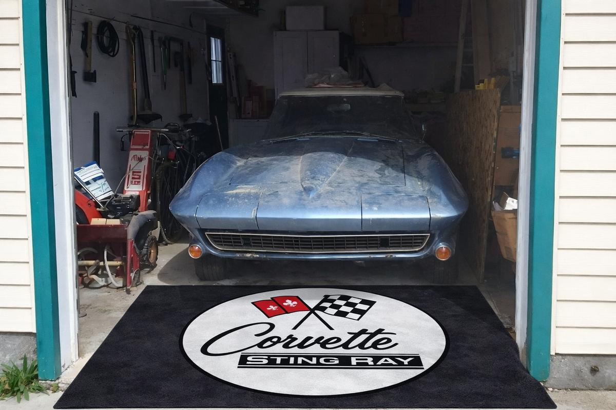 Corvette C2 Stingray Garage Floor Mat 5x7 FT (60x87 Inches)