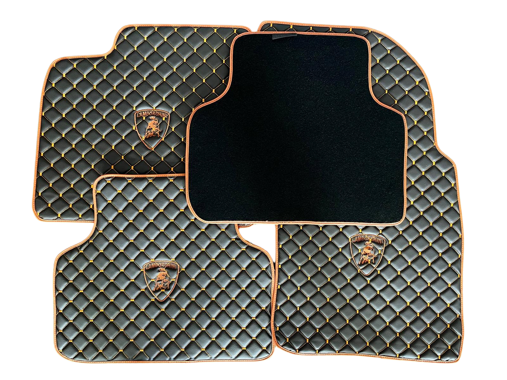 Lamborghini Leather Car Floor Mat, Lamborghini Waterproof Custom Car Mat
