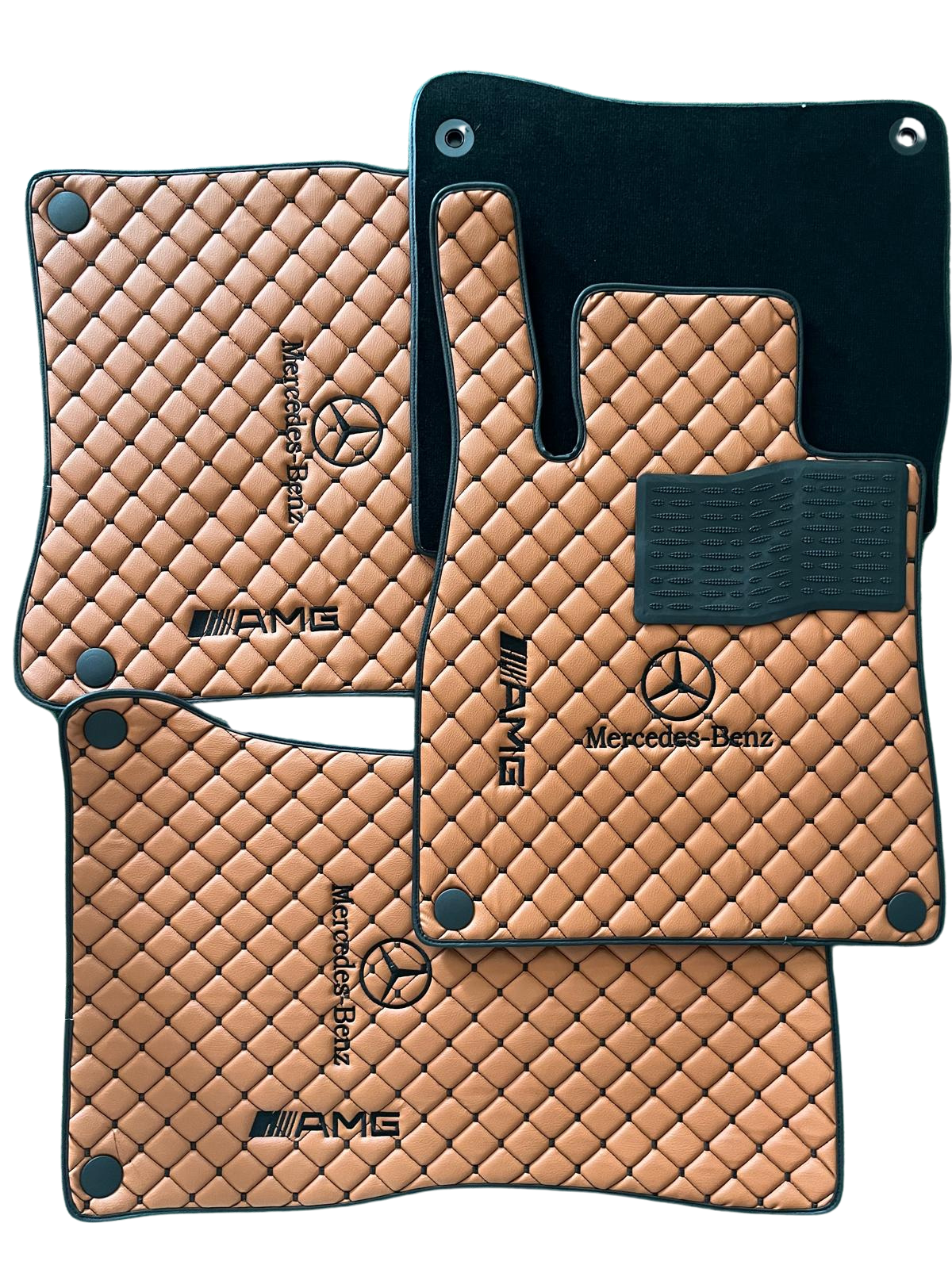 Mercedes Benz-AMG Leather Car Floor Mat, AMG Waterproof Custom Car Mat