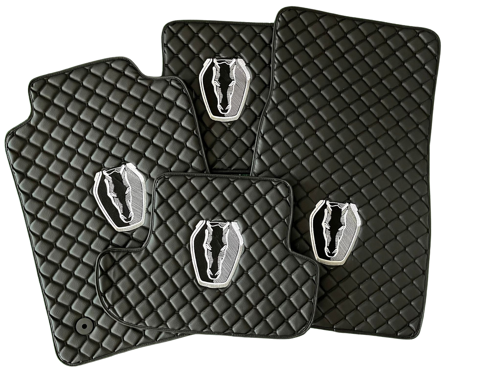 MUSTANG DARK HORSE Leather Car Floor Mat, MUSTANG DARK HORSE Waterproof Custom Car Mat