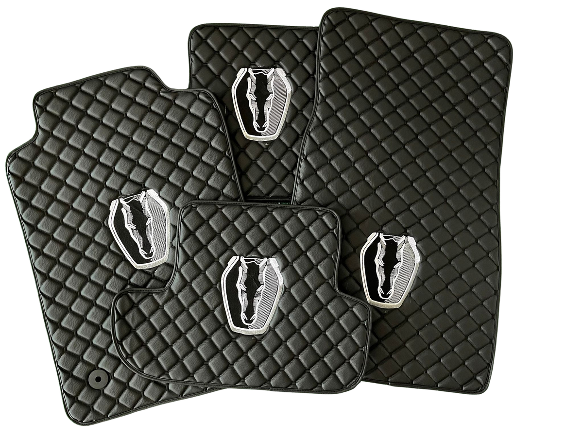 MUSTANG DARK HORSE Leather Car Floor Mat, MUSTANG DARK HORSE Waterproof Custom Car Mat