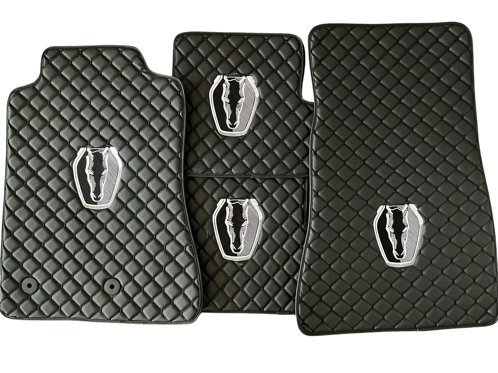 MUSTANG DARK HORSE Leather Car Floor Mat, MUSTANG DARK HORSE Waterproof Custom Car Mat
