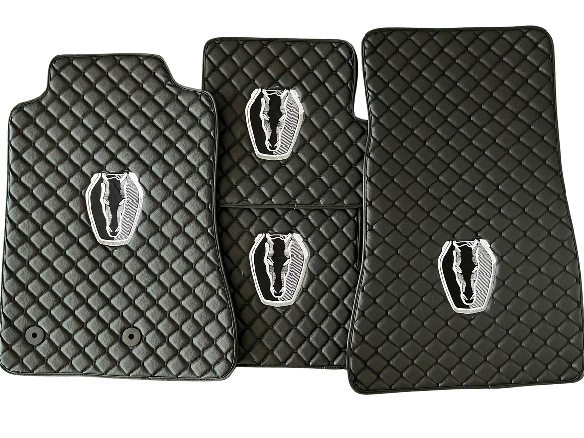 MUSTANG DARK HORSE Leather Car Floor Mat, MUSTANG DARK HORSE Waterproof Custom Car Mat