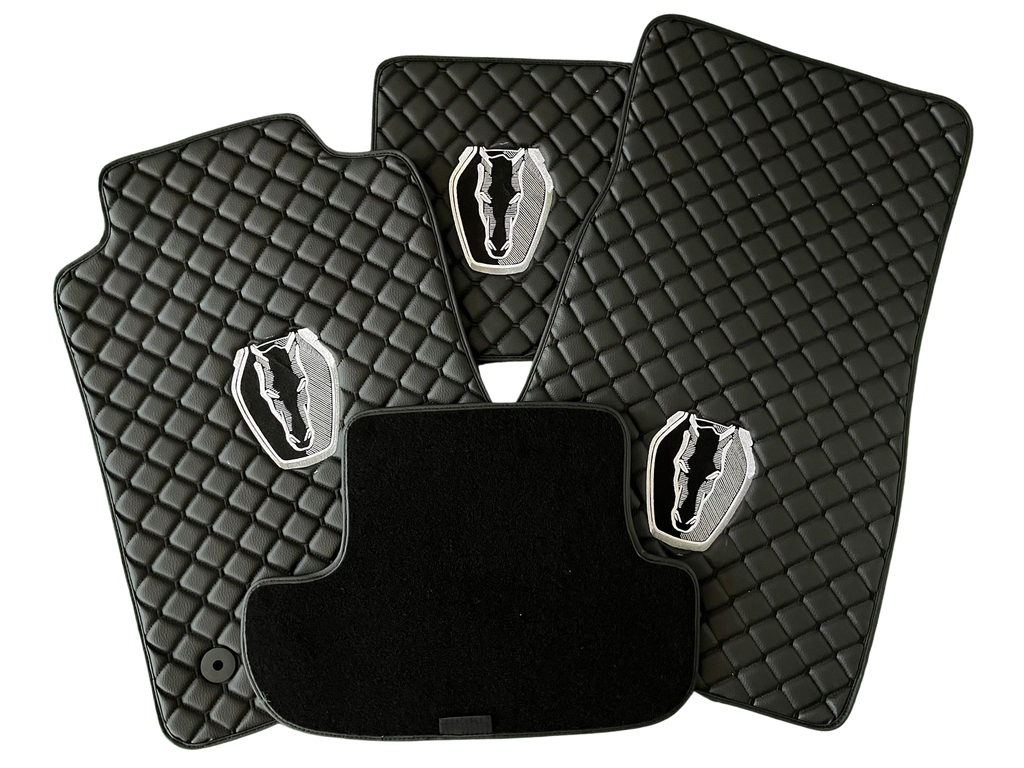 MUSTANG DARK HORSE Leather Car Floor Mat, MUSTANG DARK HORSE Waterproof Custom Car Mat