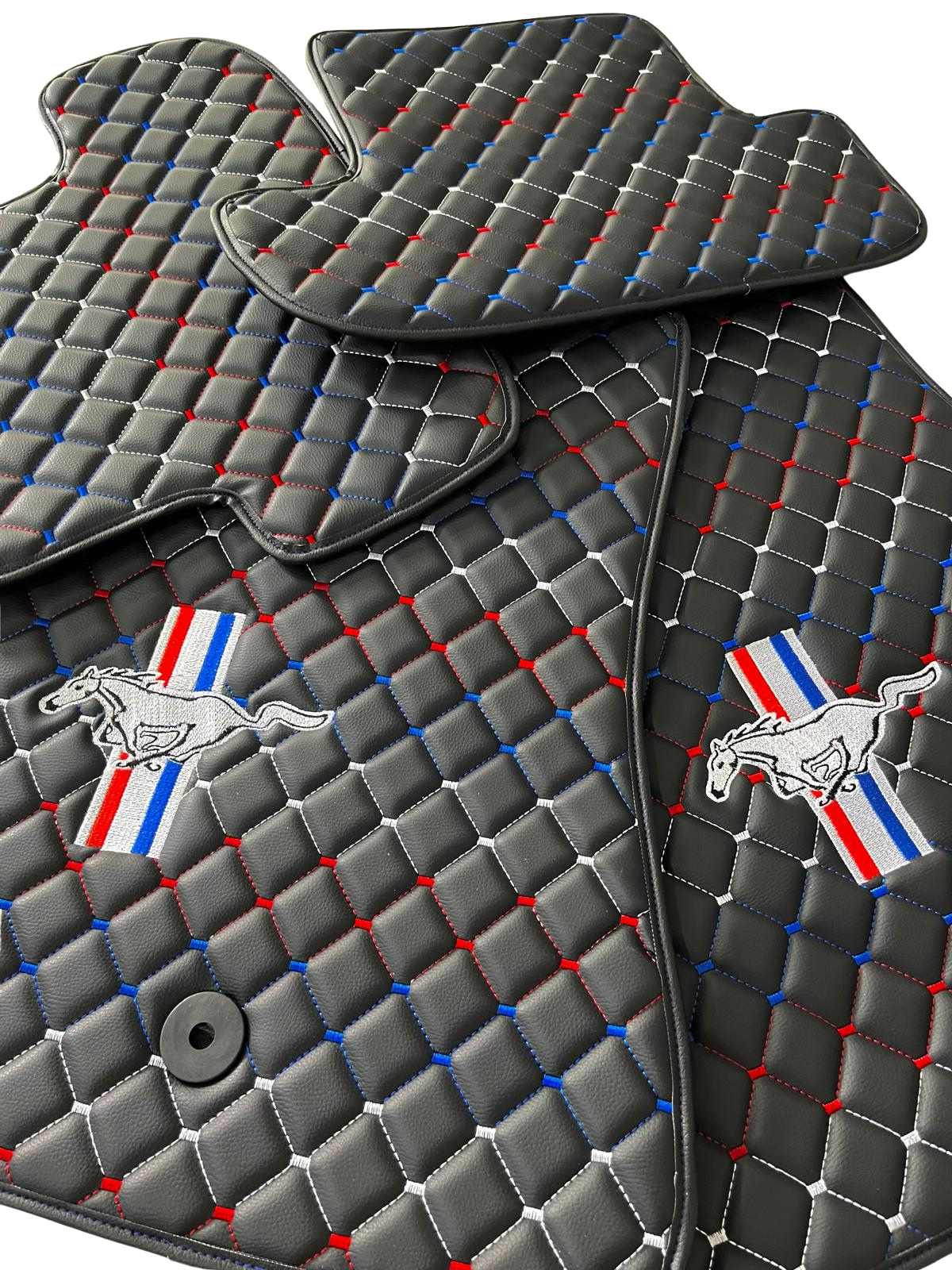 MUSTANG Leather Car Floor Mat, MUSTANG Waterproof Custom Car Mat