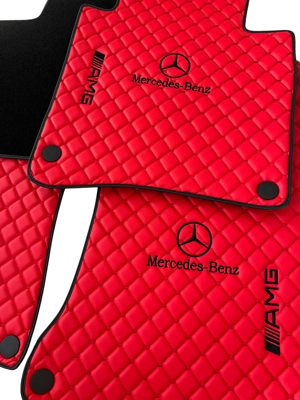 Mercedes Benz-AMG Leather Car Floor Mat, AMG Waterproof Custom Car Mat