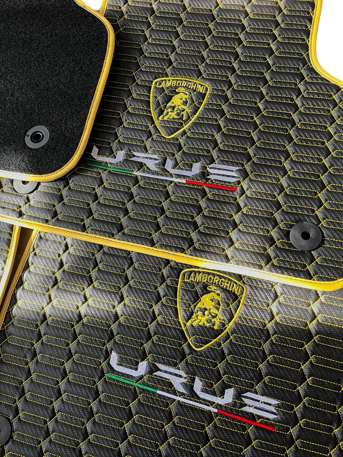 Lamborghini URUS Leather Car Floor Mat + Trunk Mat Full Set, Lamborghini Waterproof Custom Car Mat
