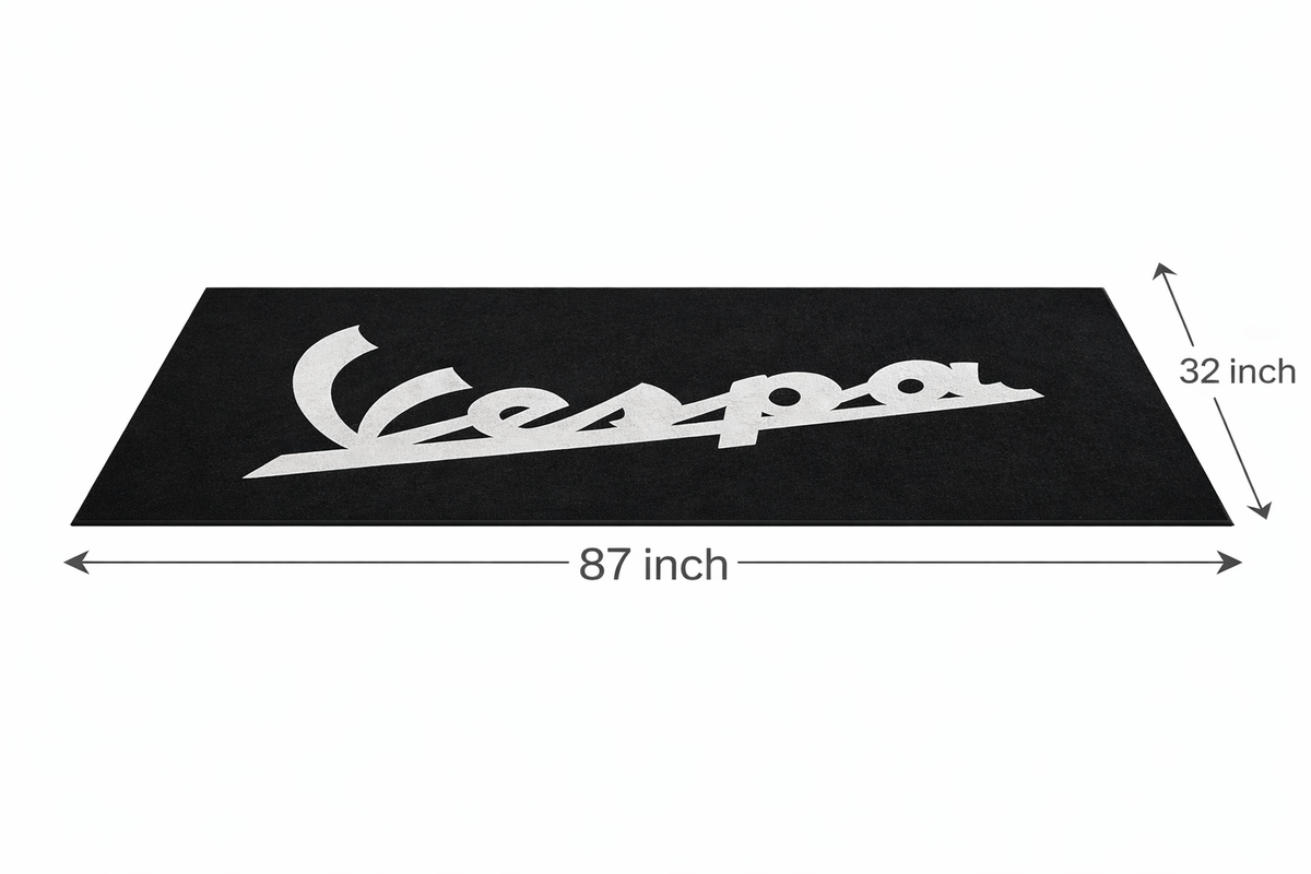 Vespa Motorcycle Garage Floor Mat 32x87 Inches