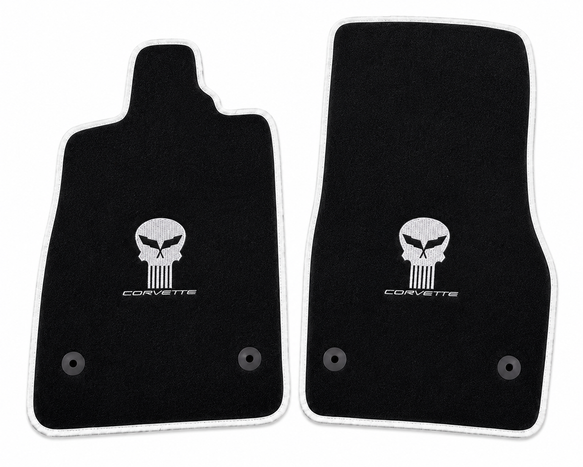 CORVETTE JAKE SKULL Car Floor Mat, Custom Carpet Floor Mat