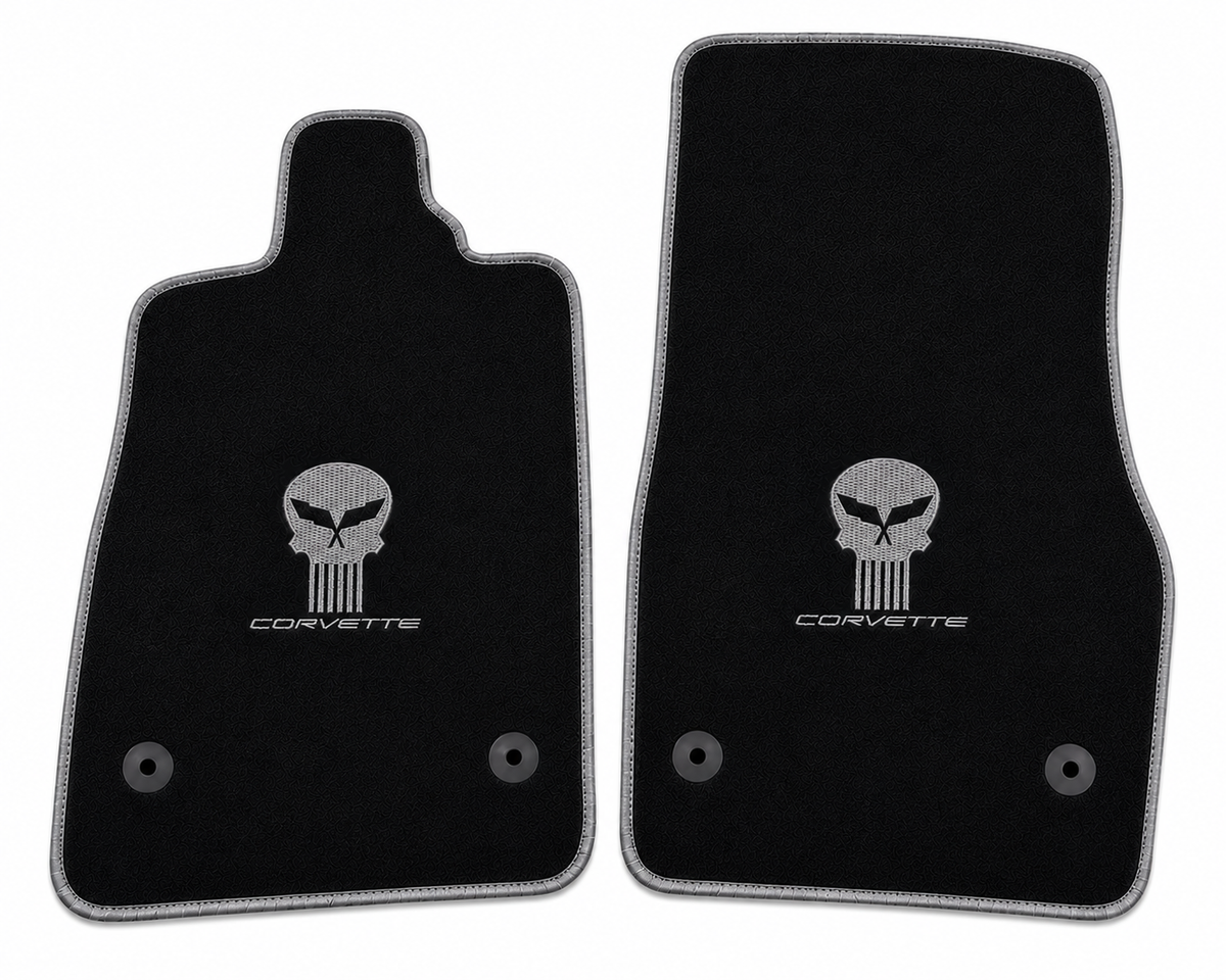 CORVETTE JAKE SKULL Car Floor Mat, Custom Carpet Floor Mat