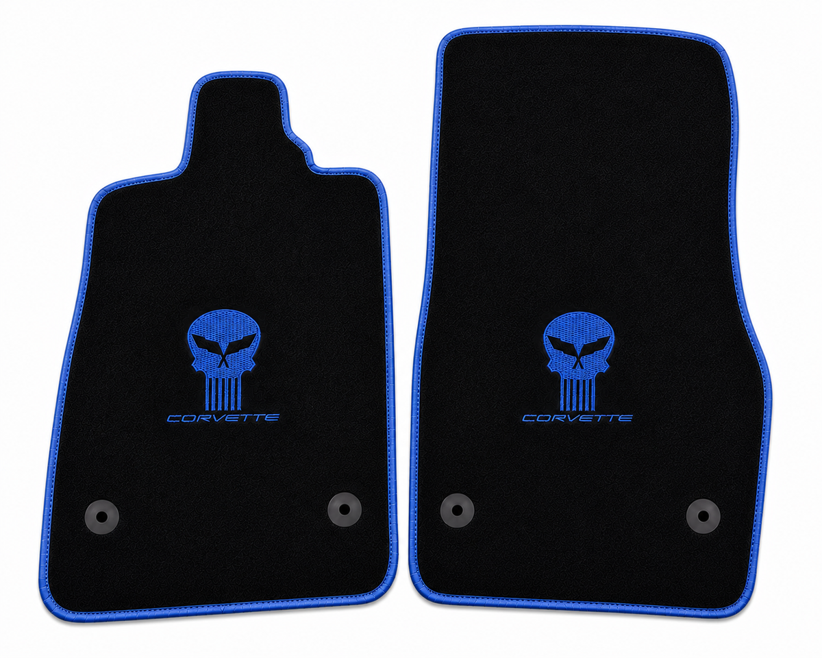 CORVETTE JAKE SKULL Car Floor Mat, Custom Carpet Floor Mat