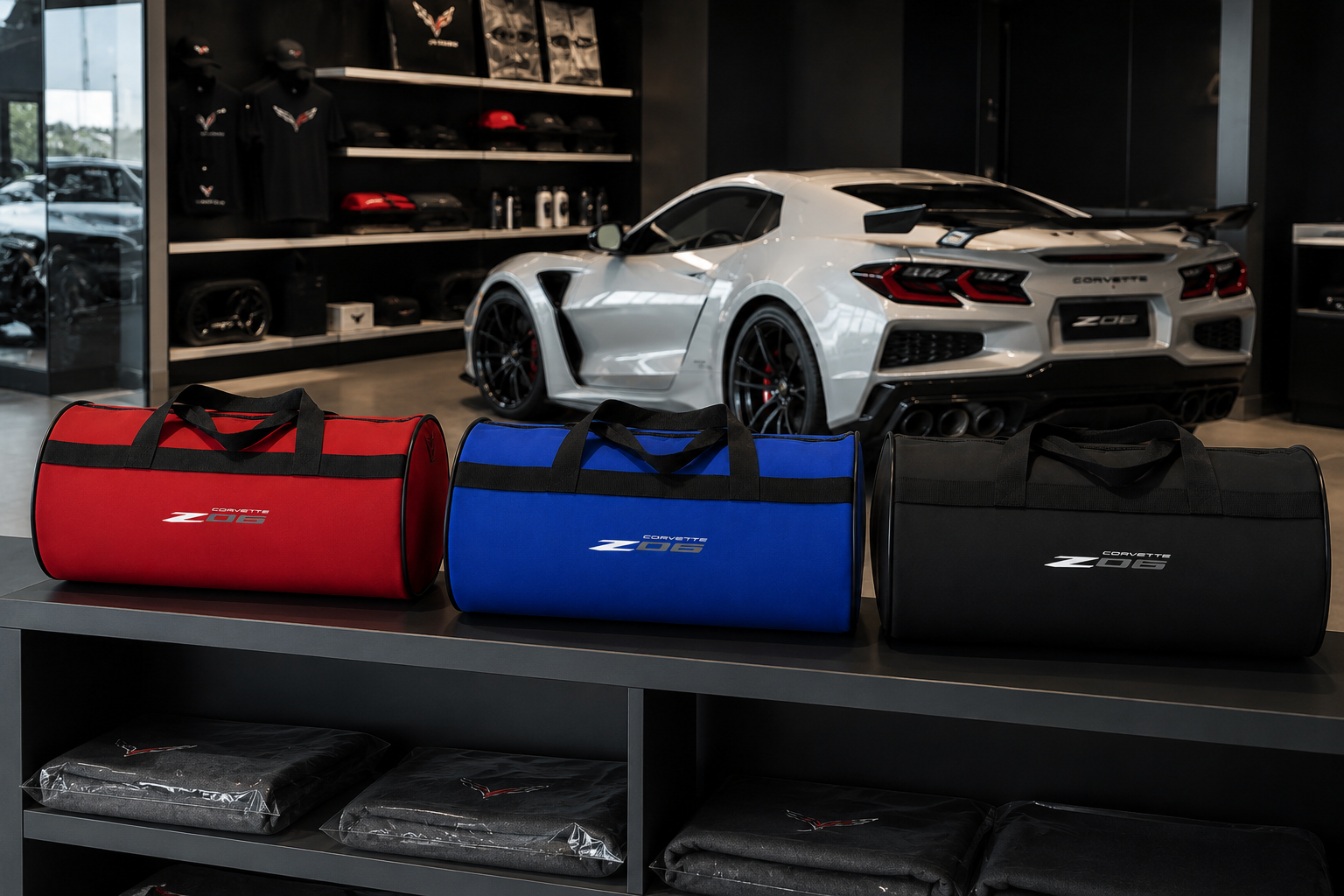 Corvette Trunk Bag, Corvette Car Accessory ( C8.R-Z06-Jake Skull-STINGRAY-Z07-Z51-ZR1 )