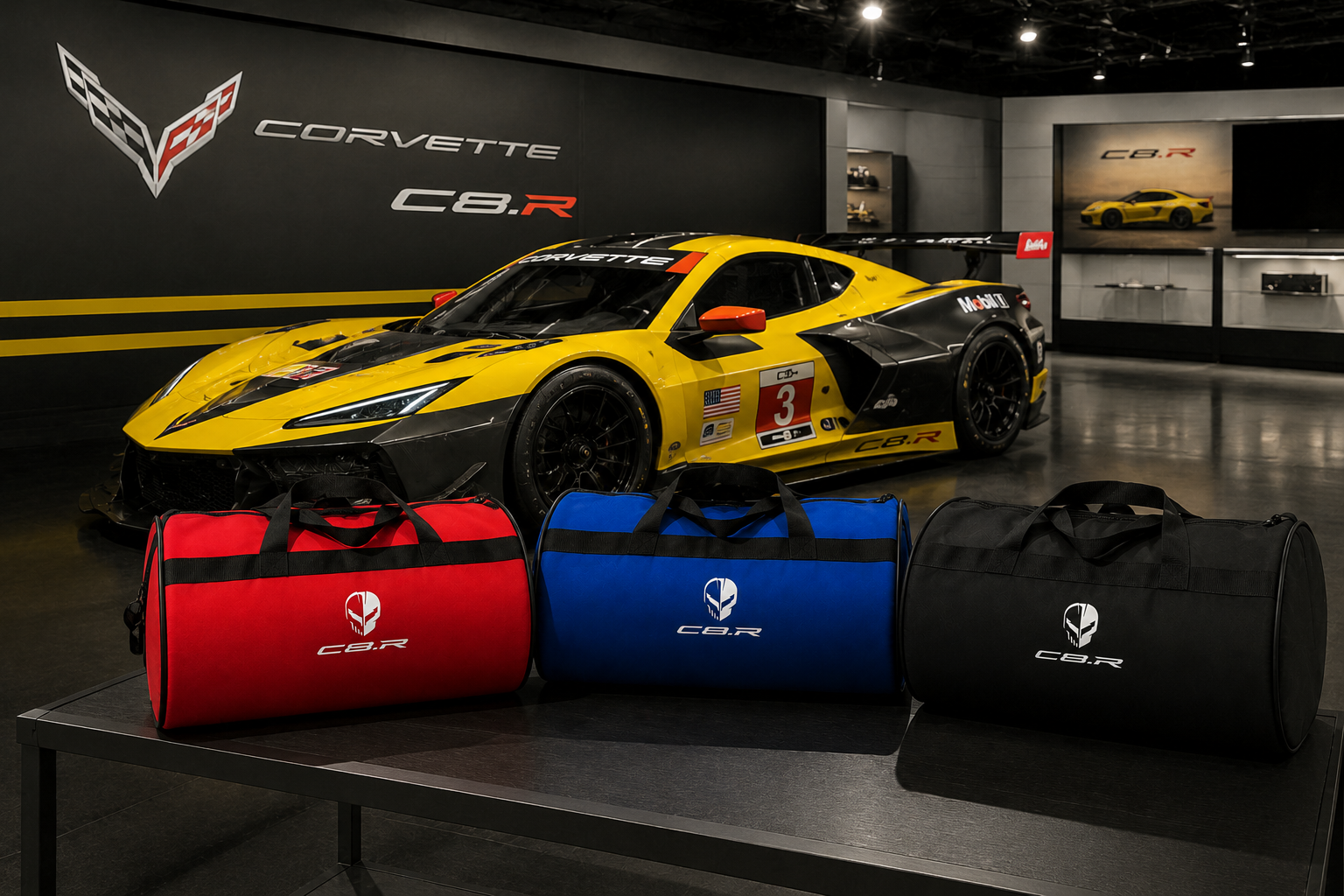 Corvette Trunk Bag, Corvette Car Accessory ( C8.R-Z06-Jake Skull-STINGRAY-Z07-Z51-ZR1 )