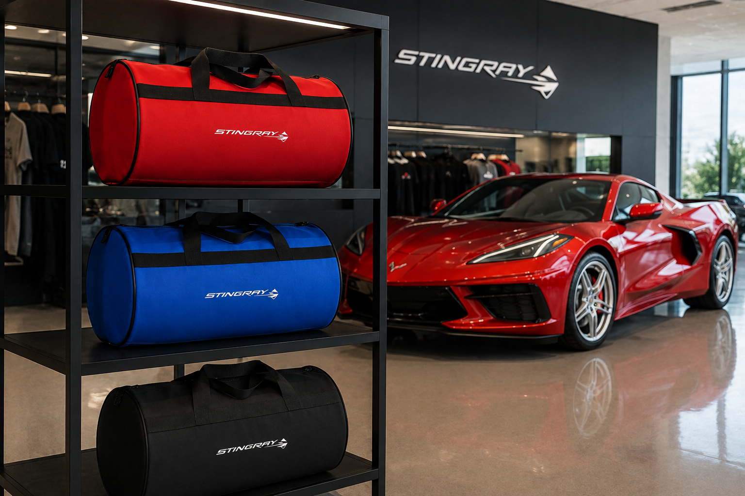 Corvette Trunk Bag, Corvette Car Accessory ( C8.R-Z06-Jake Skull-STINGRAY-Z07-Z51-ZR1 )