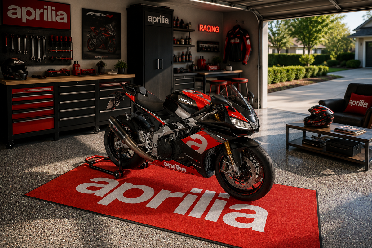 Aprilia Motorcycle Garage Mat – Premium Garage Floor Protection 32x87 Inch