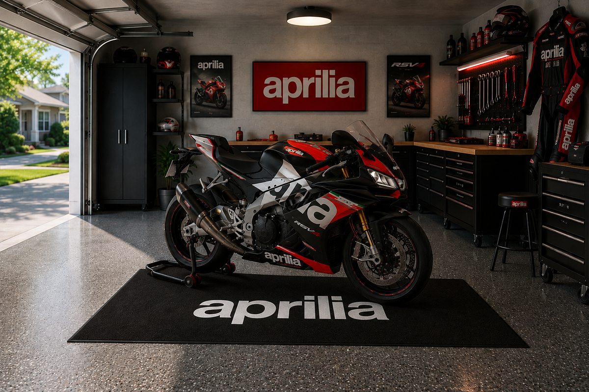 Aprilia Motorcycle Garage Mat – Premium Garage Floor Protection 32x87 Inch
