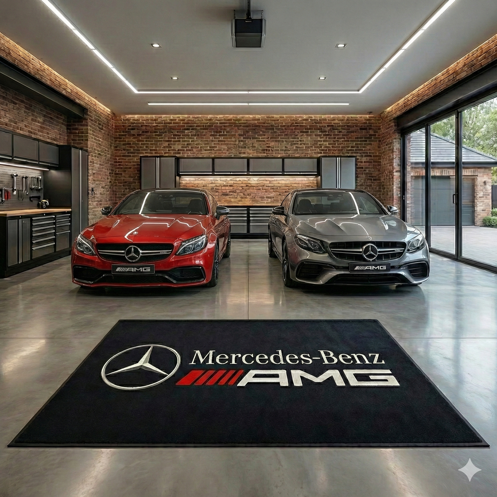 Mercedes Benz Garage Floor Mat 5x7 FT (60x87 Inches)