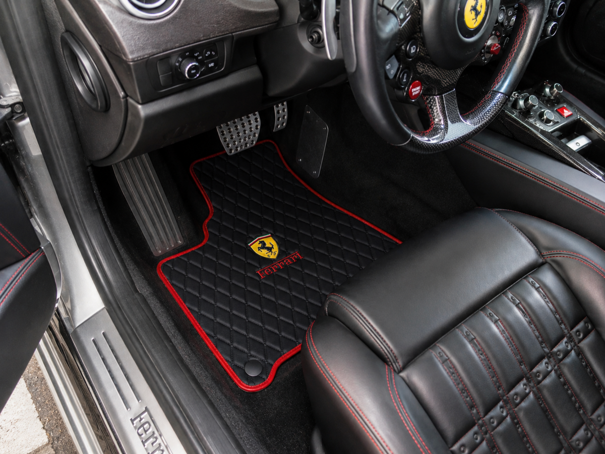 Ferrari Leather Car Floor Mat, Ferrari Waterproof Custom Car Mat