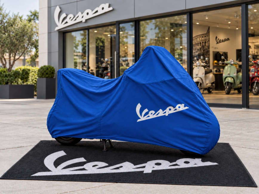 Vespa Motorcycle Rug & Cover BUNDLE – Choose Indoor or Outdoor Cover