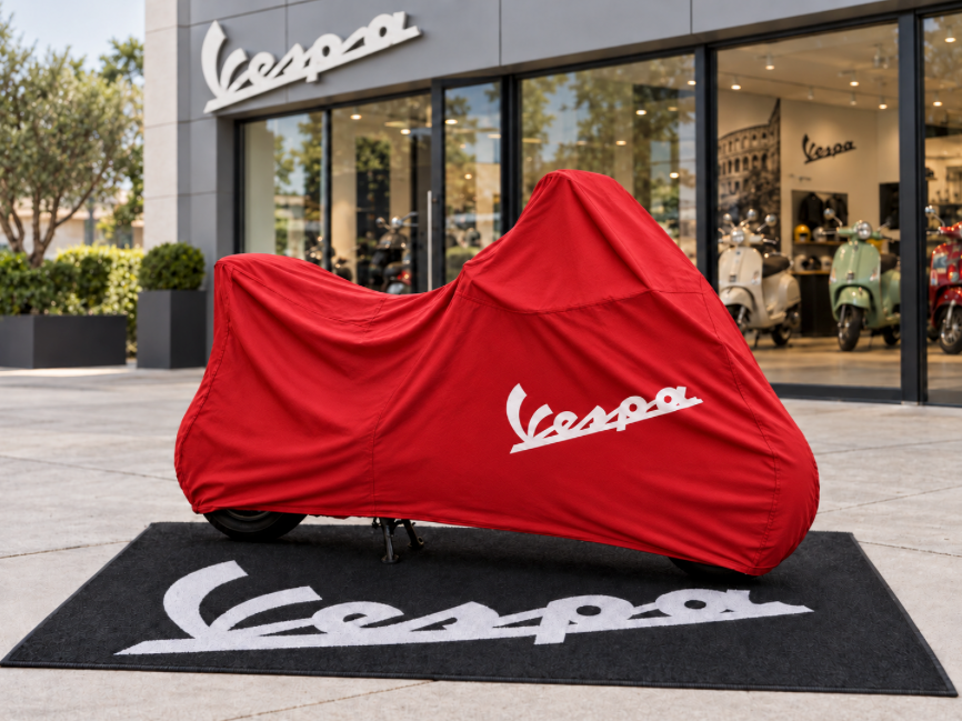 Vespa Motorcycle Rug & Cover BUNDLE – Choose Indoor or Outdoor Cover