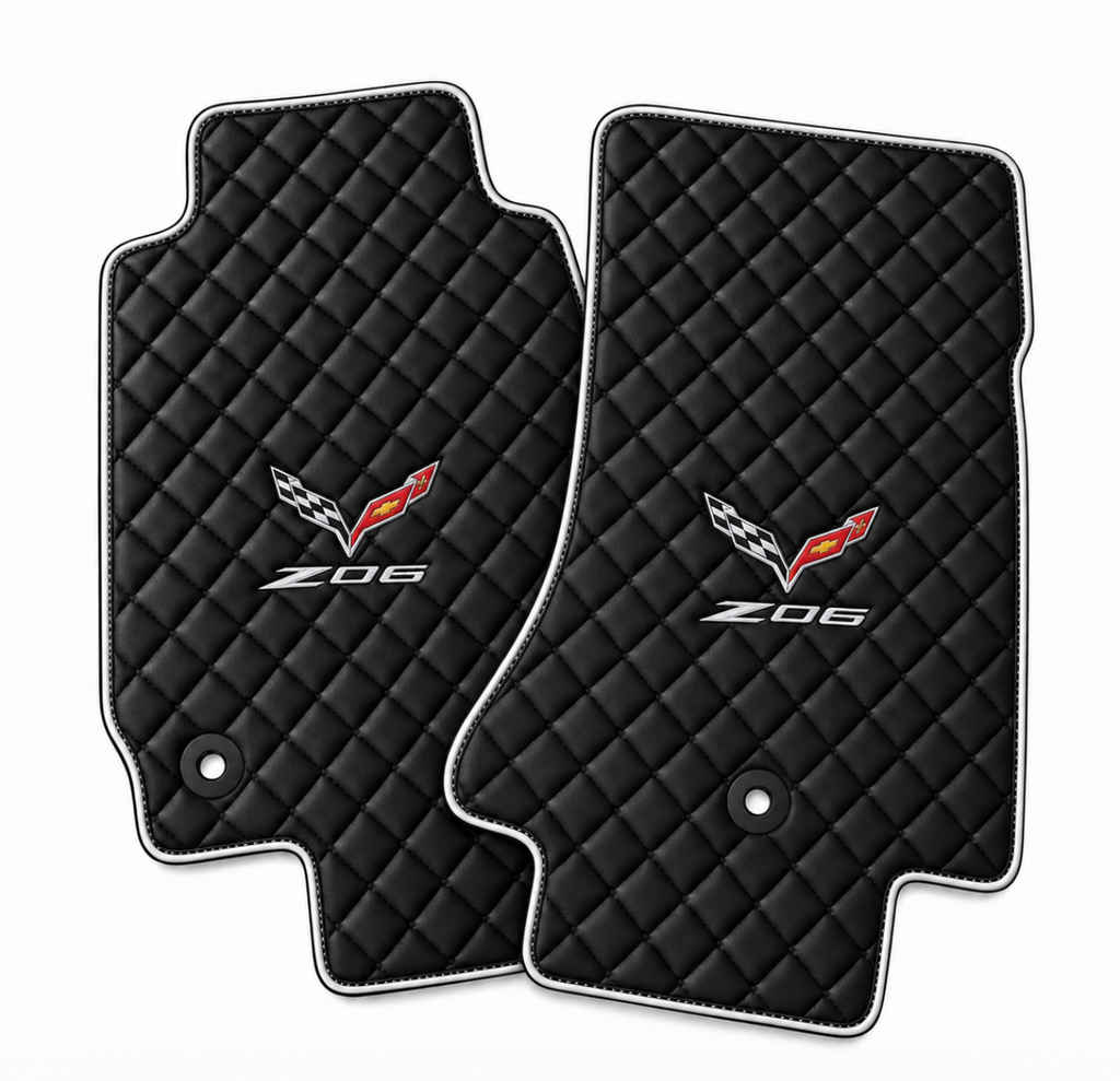 CORVETTE C7 Z06 leather car floor mat, CORVETTE waterproof custom car mat