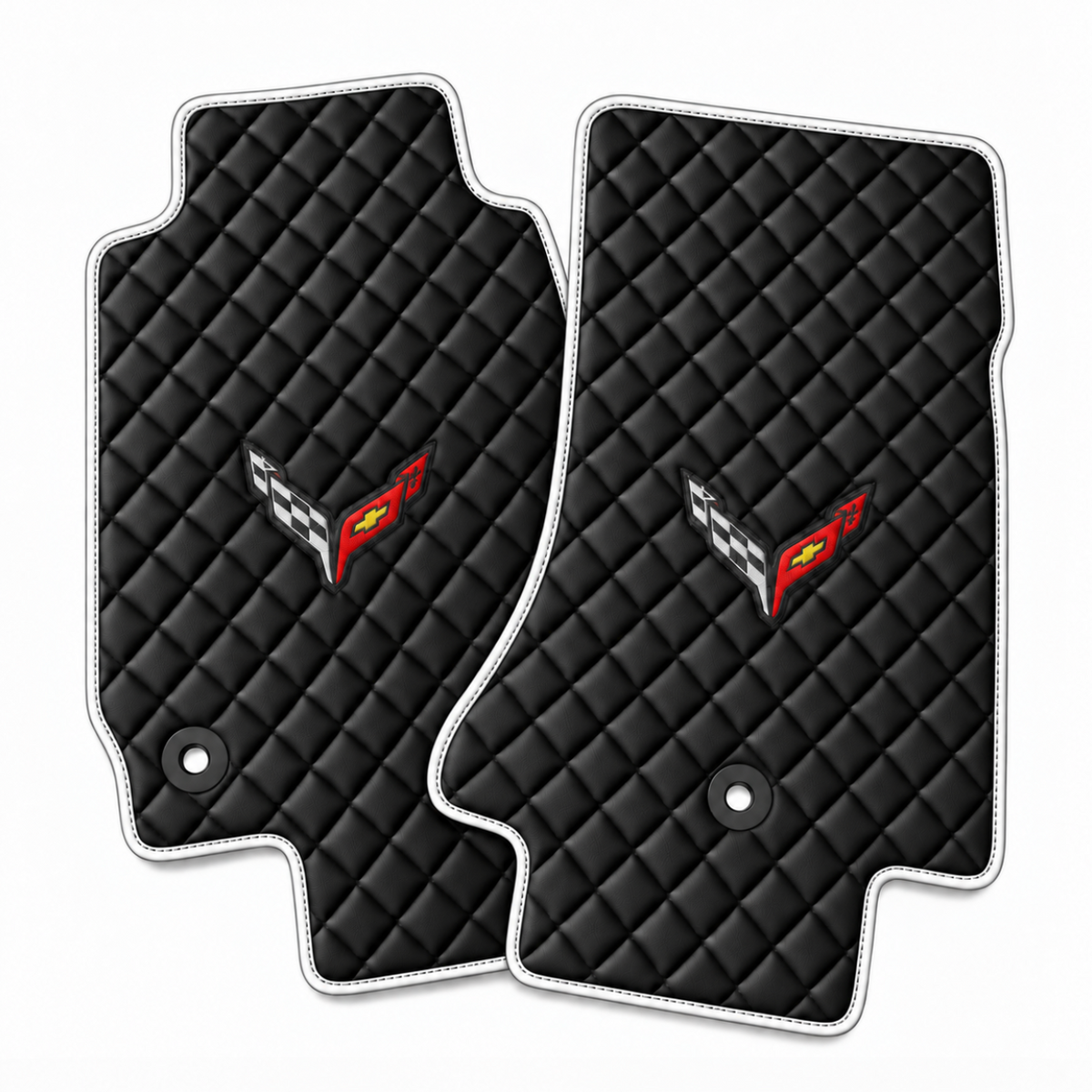 CORVETTE C8 leather car floor mat, CORVETTE waterproof custom car mat