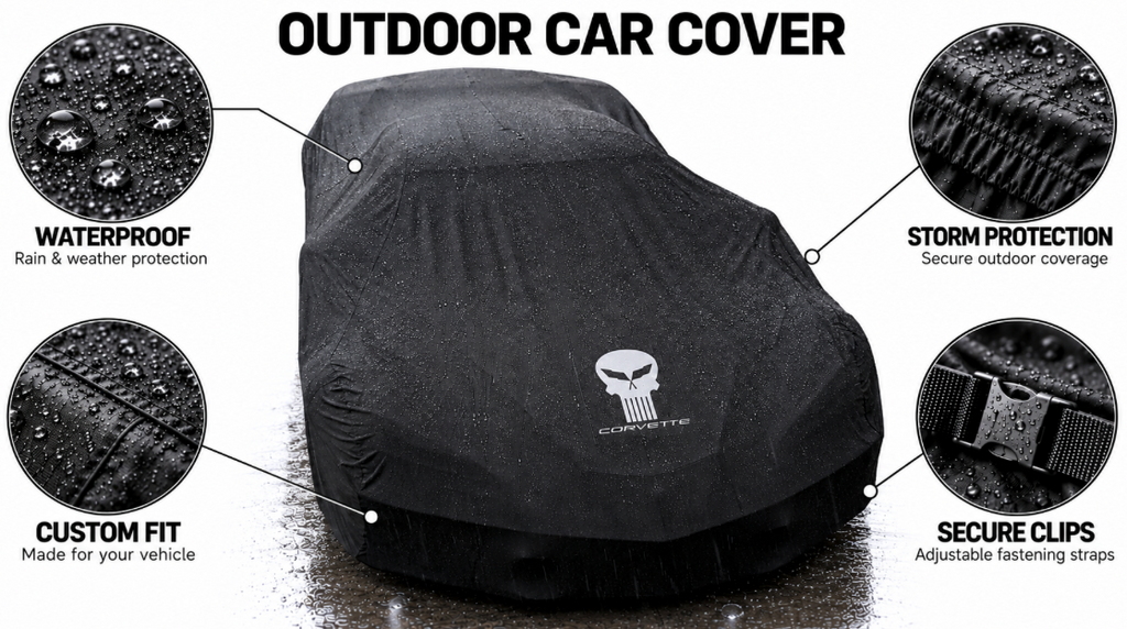 CORVETTE JAKE SKULL car cover, CORVETTE JAKE SKULL custom-made Outdoor car cover