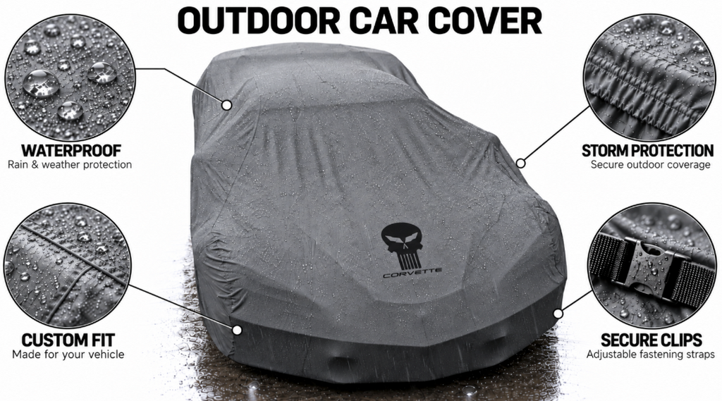 CORVETTE JAKE SKULL car cover, CORVETTE JAKE SKULL custom-made Outdoor car cover