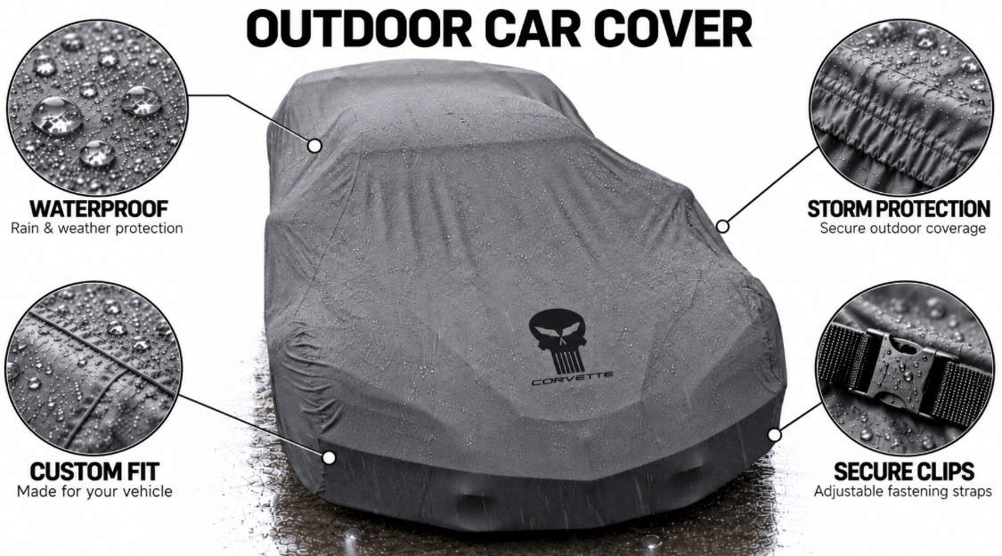 CORVETTE JAKE SKULL car cover, CORVETTE JAKE SKULL custom-made Outdoor car cover