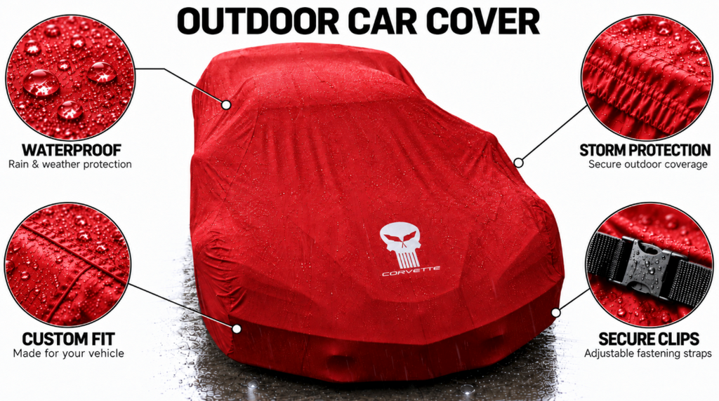 CORVETTE JAKE SKULL car cover, CORVETTE JAKE SKULL custom-made Outdoor car cover