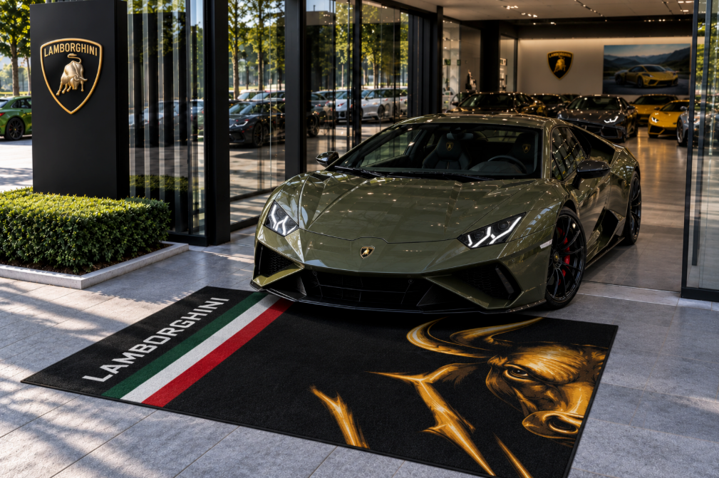 Lamborghini Garage Floor Mat 5x7 FT (60x87 Inches)