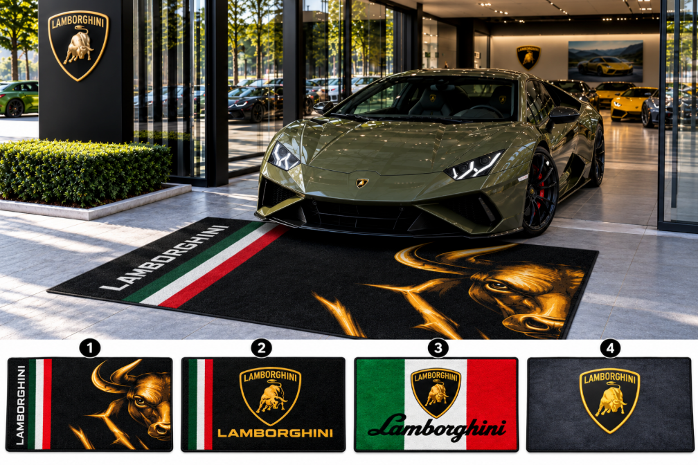 Lamborghini Garage Floor Mat 5x7 FT (60x87 Inches)