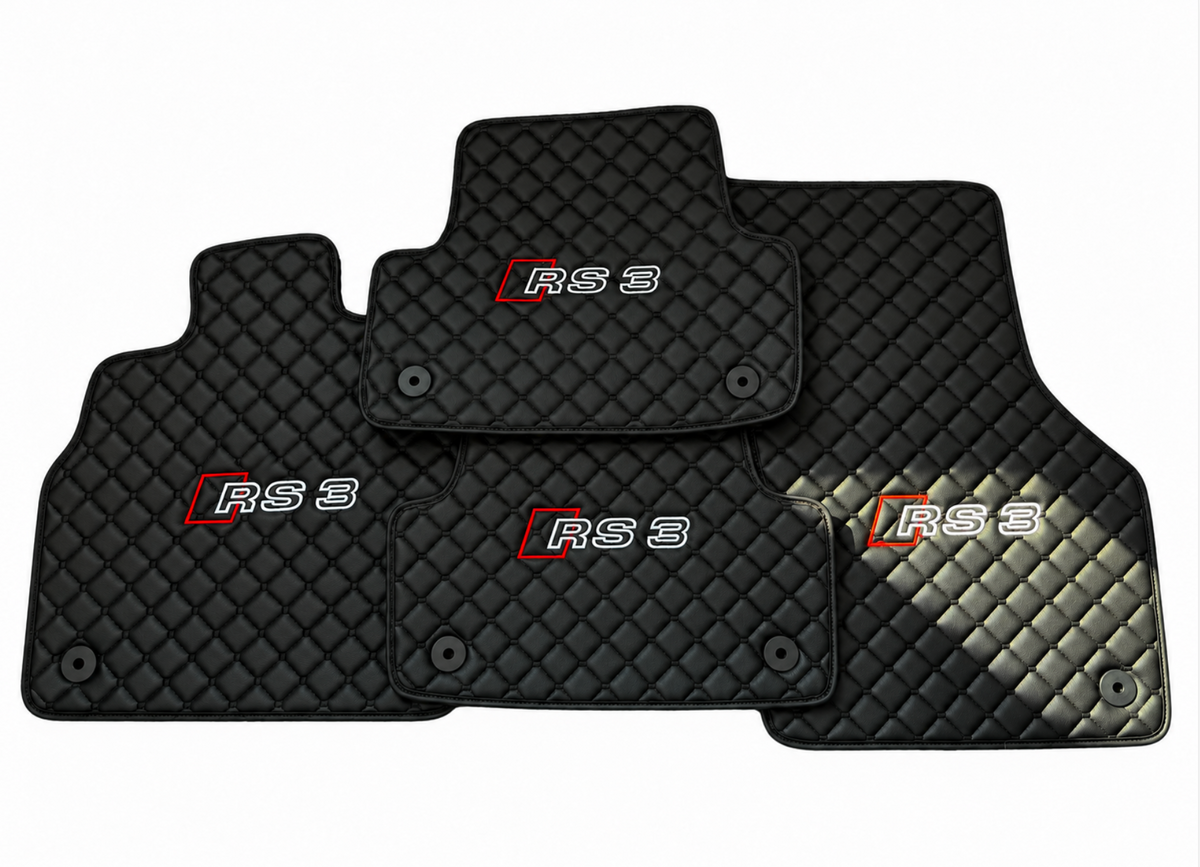 Audi RS3 Leather Car Floor Mat, Audi RS3 Waterproof Custom Car Mat