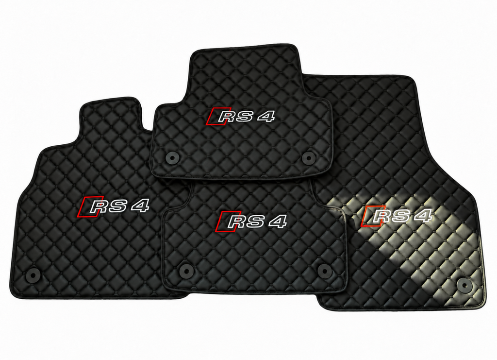 Audi RS4 Leather Car Floor Mat, Audi RS4 Waterproof Custom Car Mat