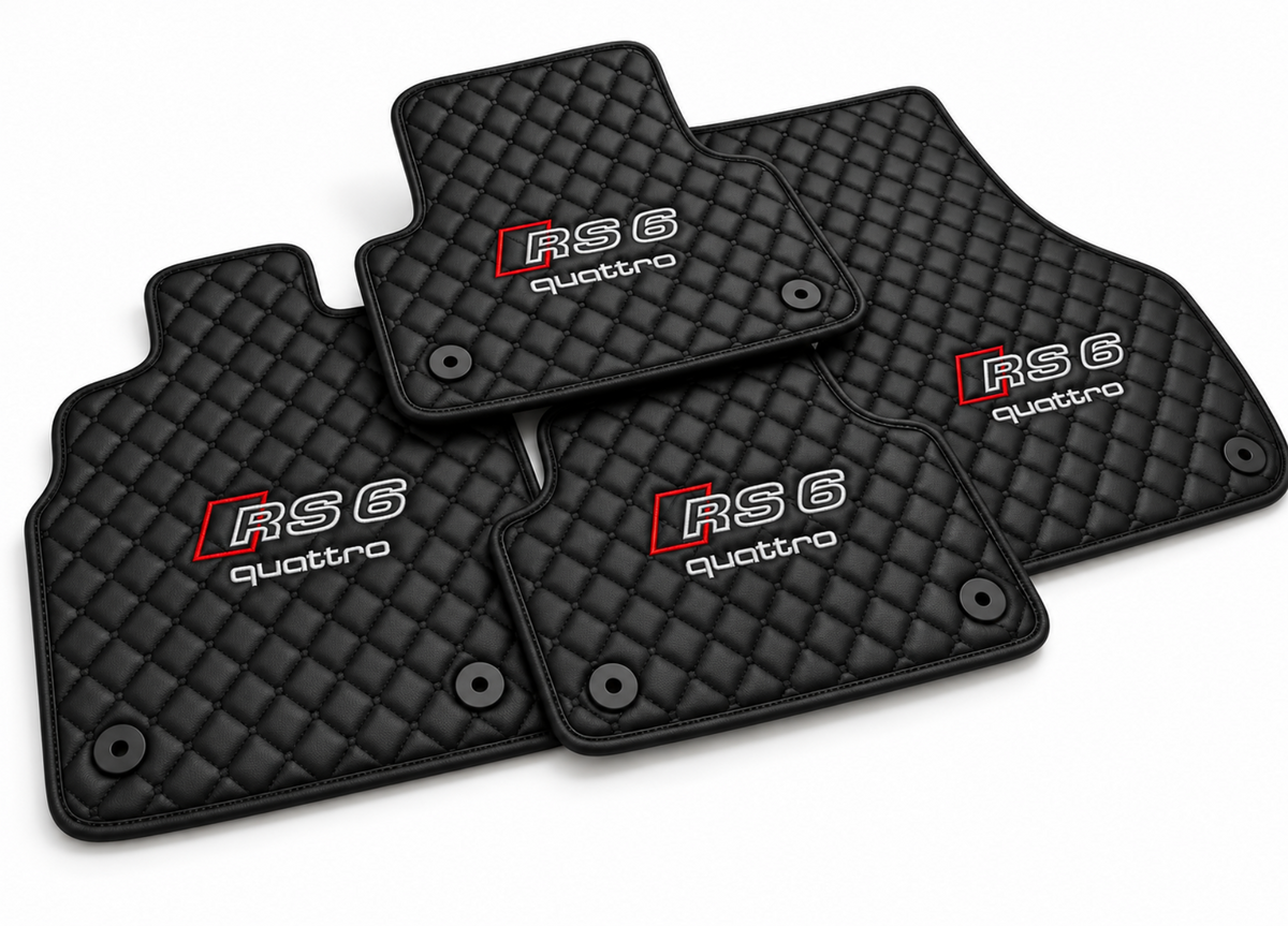 Audi RS6 Leather Car Floor Mat, Audi RS6 Waterproof Custom Car Mat