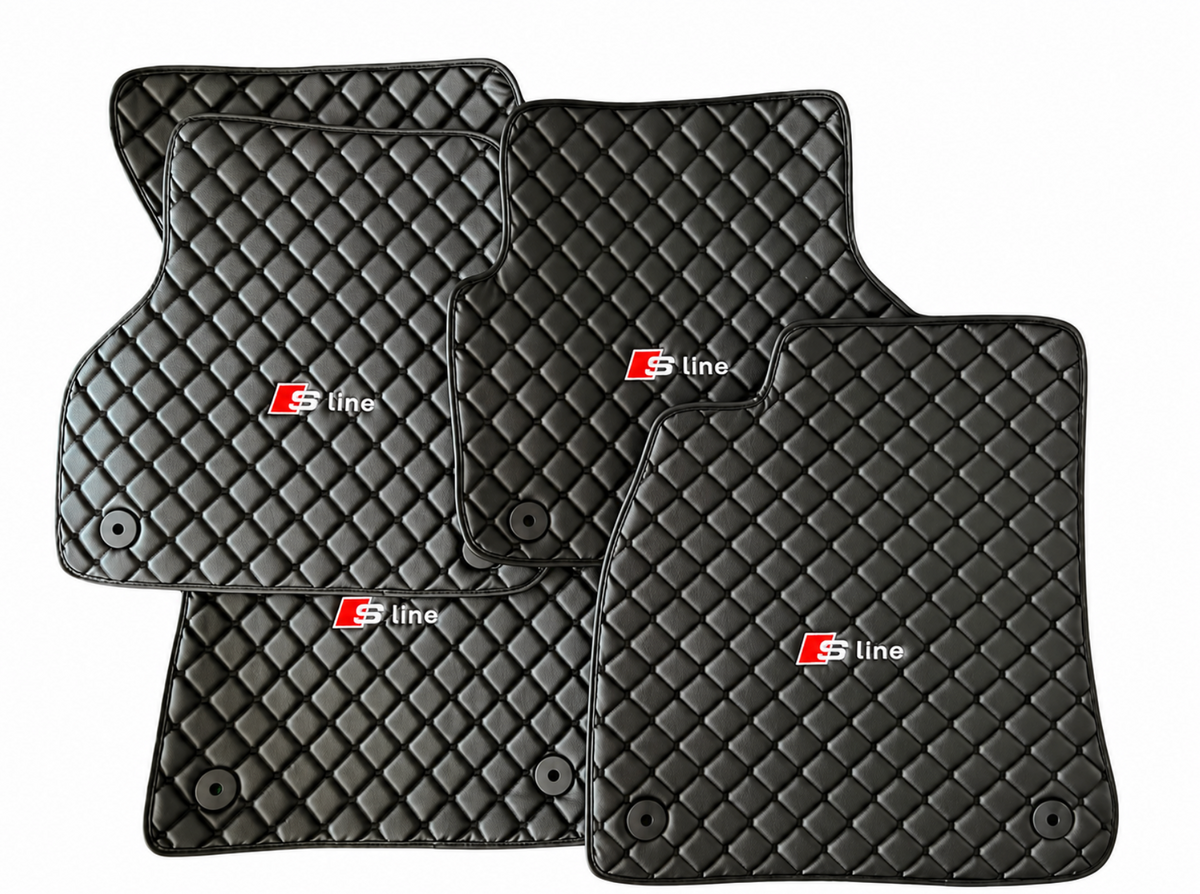 Audi S Line Leather Car Floor Mat, Audi S Line Waterproof Custom Car Mat