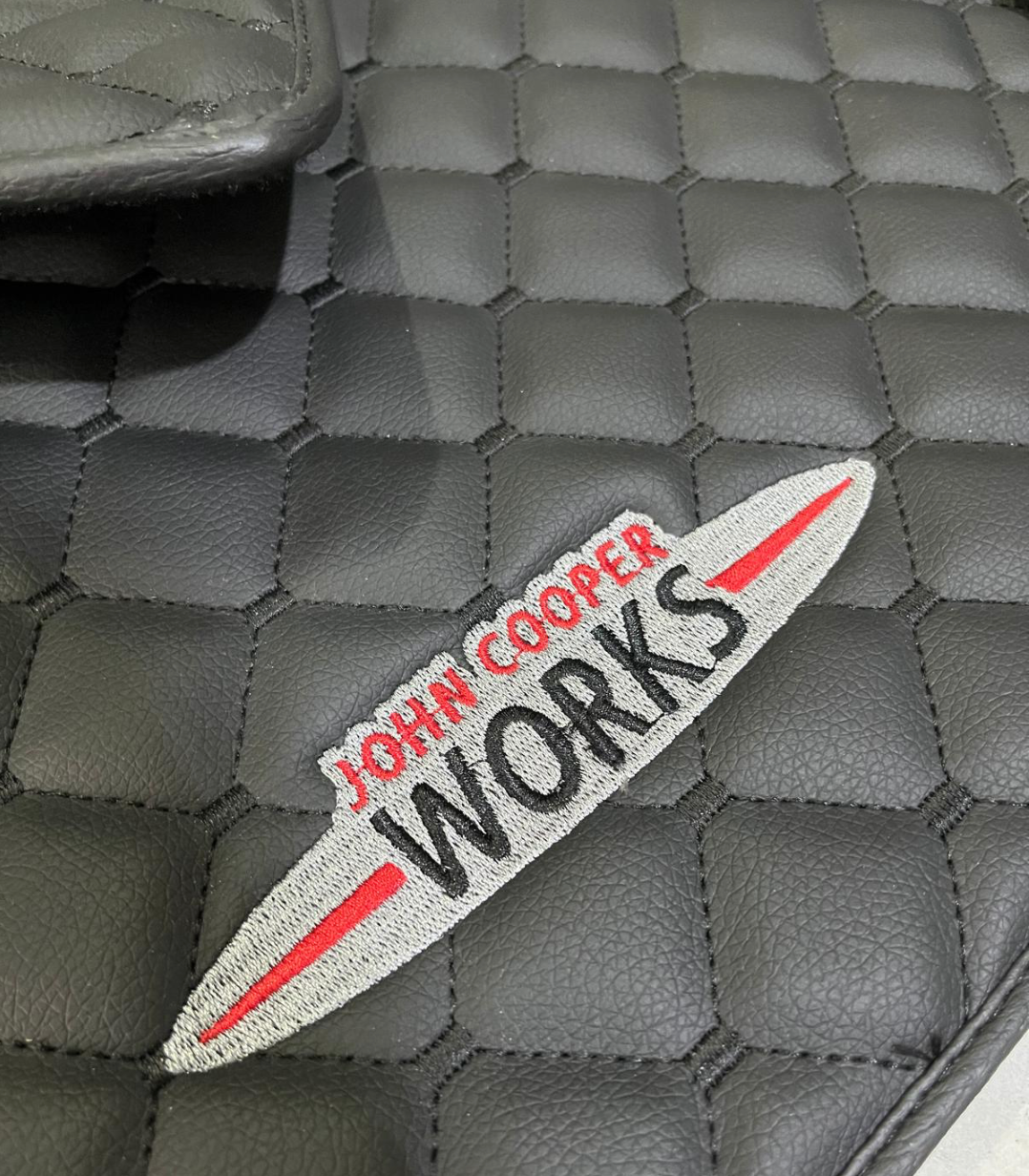 Mini John Cooper Works Leather Car Floor Mat, Mini Cooper Waterproof Custom Car Mat