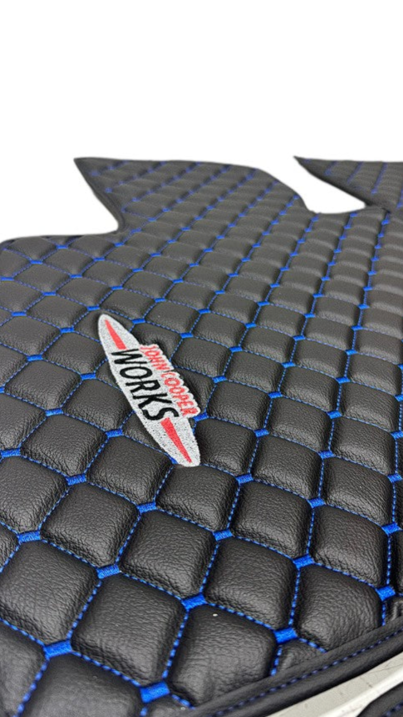 Mini John Cooper Works Leather Car Floor Mat, Mini Cooper Waterproof Custom Car Mat