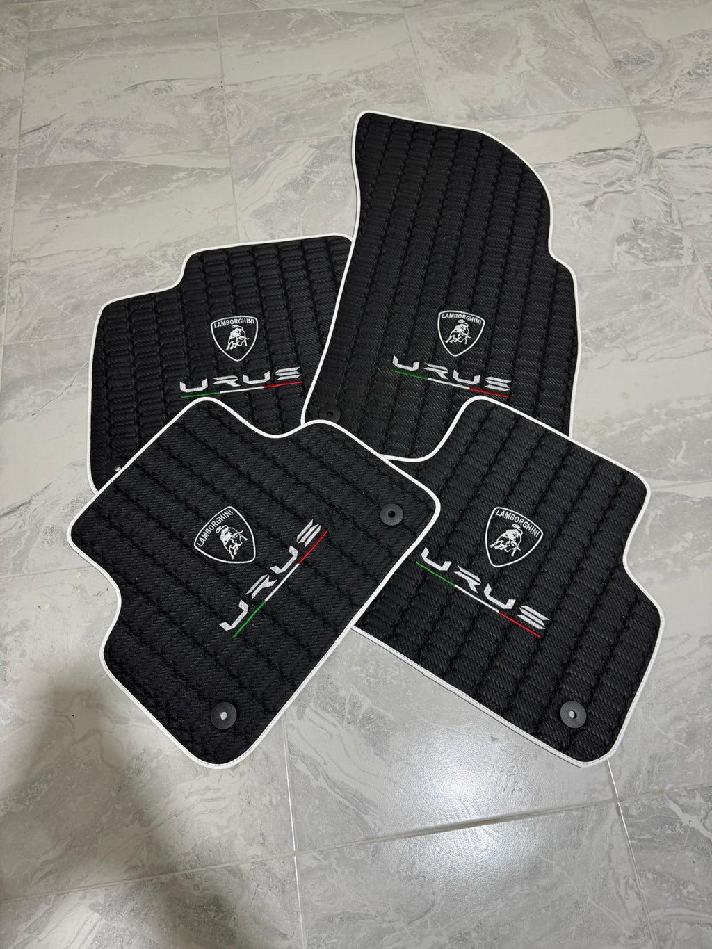 Lamborghini URUS Leather Car Floor Mat + Trunk Mat Full Set, Lamborghini Waterproof Custom Car Mat