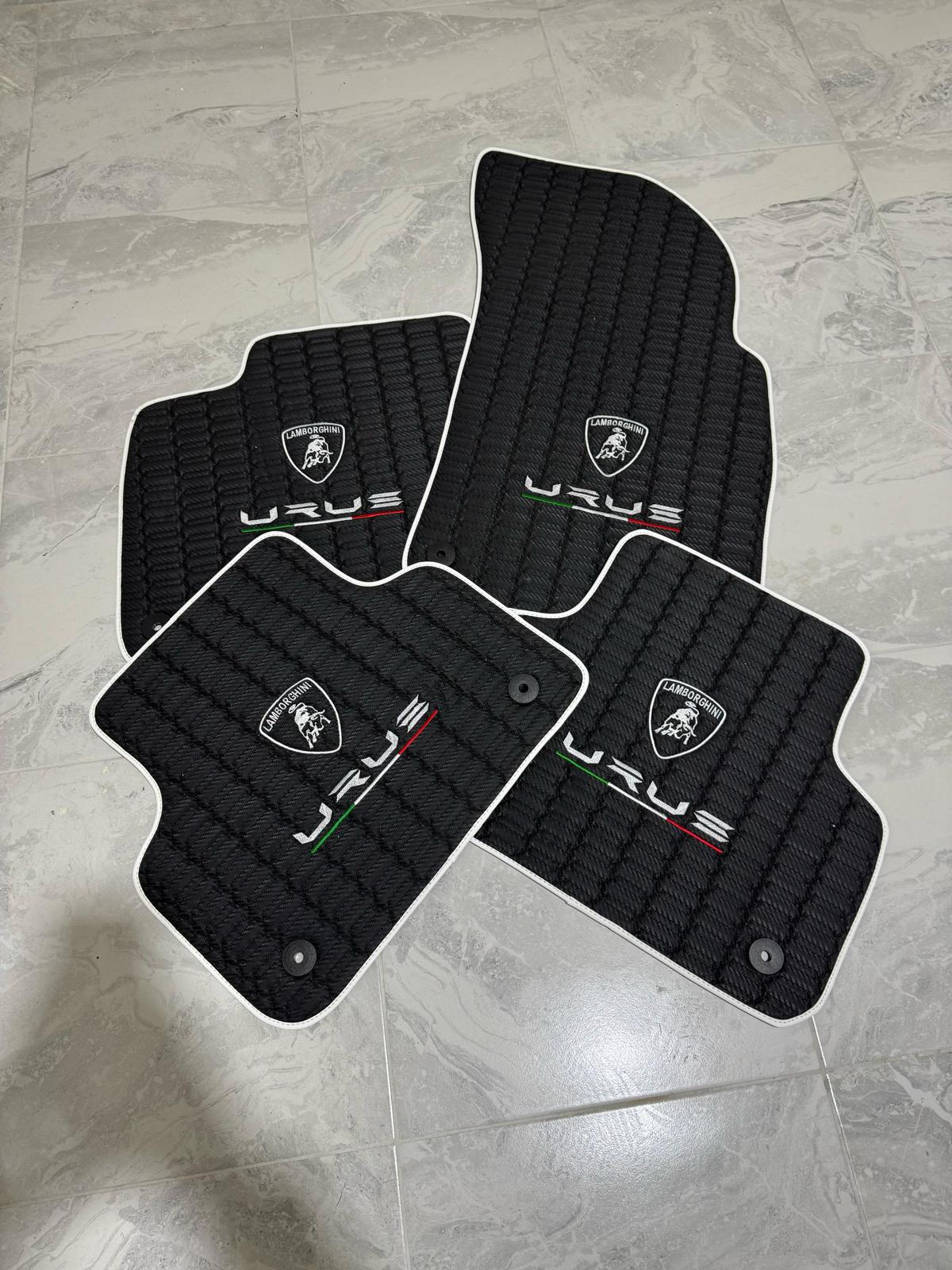Lamborghini URUS Leather Car Floor Mat + Trunk Mat Full Set, Lamborghini Waterproof Custom Car Mat