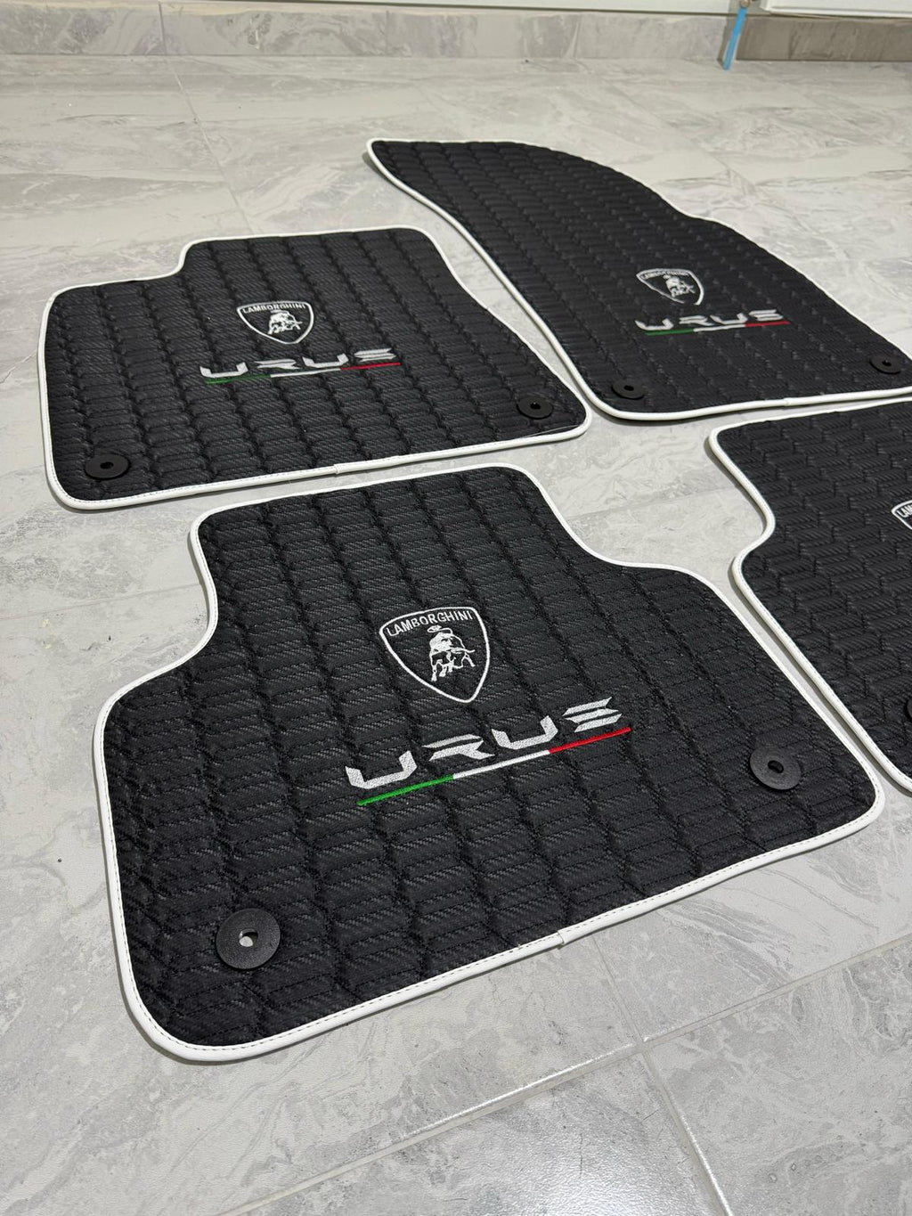 Lamborghini URUS Leather Car Floor Mat + Trunk Mat Full Set, Lamborghini Waterproof Custom Car Mat