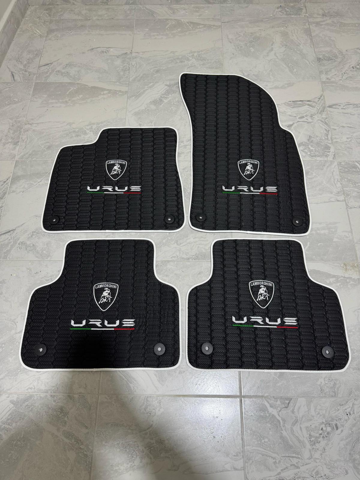 Lamborghini URUS Leather Car Floor Mat + Trunk Mat Full Set, Lamborghini Waterproof Custom Car Mat