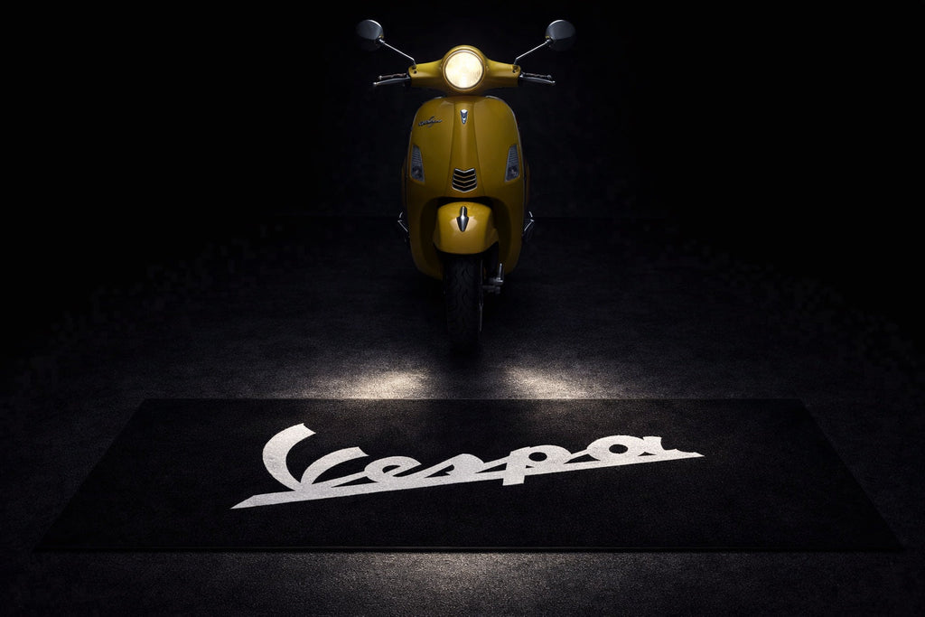 Vespa Motorcycle Garage Floor Mat 32x87 Inches
