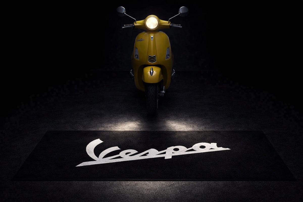 Vespa Motorcycle Garage Floor Mat 32x87 Inches